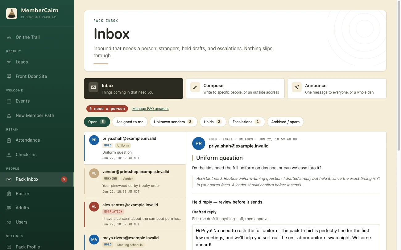 Pack Inbox: One inbox. Nothing dropped.